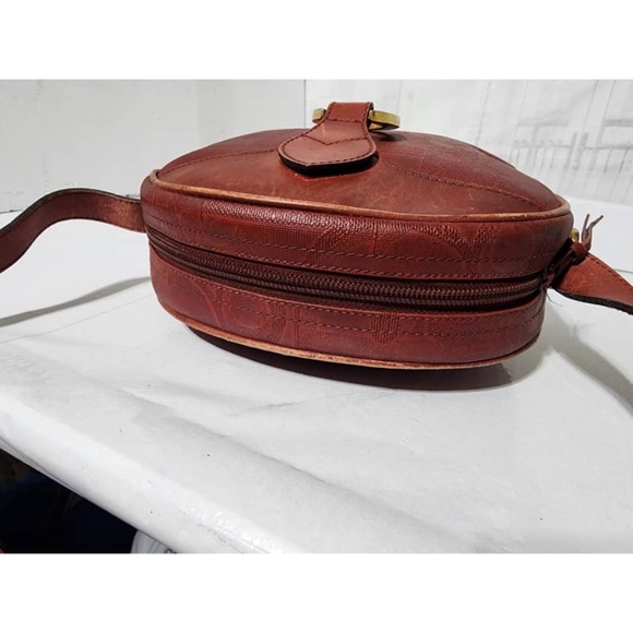 Authentic CHRISTIAN DIOR Vintage Trotter Pattern Crossbody Bag Wine - Picture 4 of 16